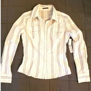 ELIE TAHARI Pin-Striped Button-Down Shirt, Sz S